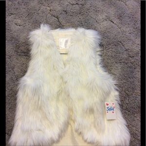 NWT Justice faux fur vest